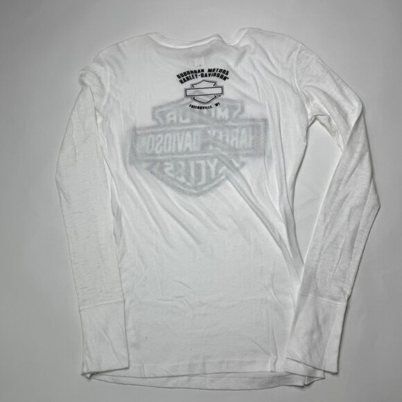 NWOT Harley Davidson Women's Long Sleeve White Slim Fit Tee Large - Picture 5 of 7